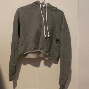 Grey Crop Top with Hood
